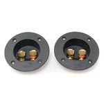 RLECS 2pcs 3-Inch 2-Way Speaker Box Terminal Binding Post Cup Connector DIY Home Car Stereo Screw Cup Connectors Subwoofer Plug