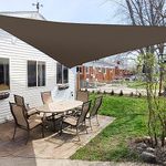 Windscreen4less 8' x 8' x 8' Sun Shade Sail UV Block Fabric Canopy in Brown Coffee Triangle for Patio Garden Patio Customized (3 Year Warranty)