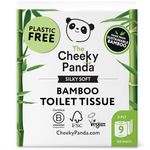 The Cheeky Panda Bamboo Toilet Roll Tissue Paper 9 Rolls 3ply - Sustainable, Skin Friendly, Soft, Super Absorbent