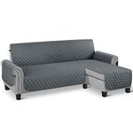 TAOCOCO Corner Sofa Bed Cover Reversible 2 Seater Chaise End Sofa Cover L Shape Sofa Protector for Pets Furniture Sofa Protector (Dark Grey)