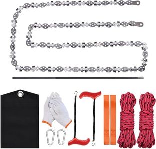 56 Inch High Limb Rope Saw with 68 Sharp Teeth Blades, Hand Rope Chain Saw Kit, Rope Saw Tree Saw High, Hand Rope Chain Saw with Handles, Webbing, S-hook and Sharpener and Cloth Bag