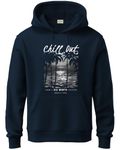 ADRO Hoodies for Men | Printed Hoodie for Men | Cotton Hoodie | Mens Hoodies | Sweatshirt for Men | Hooded Hoodie | H24-CHILL-NB-XL Navy Blue