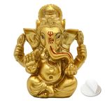 Indian God Lord Ganesh Statue - Hindu God Golden Ganesha Idol Figurines for Car Dashboard Decor Hindu Gift Indian India Home Temple Mandir Pooja Item Diwali Gifts Room Altar Decor