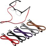 5 pcs Eyeglass Strap Chains Cord Adjustable,Sports PU Leather Glasses Strap， Glasses Strap Spectacles Cord Sport Sunglass String Lanyards Eyewear Retainer for Outdoor Activities Reading Glasses