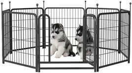 Dog Playpen,8 Panels Heavy Duty Dog Fence 24" Height Anti-Rust with Doors Portable for Camping,Yard, RV, Indoor/Outdoor, Small/Medium Pets