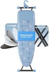 APEXCHASER Ironing Board with Iron Rest, Compact and Space Saver Iron Board, Extra Thick Cover, Height Adjustable, Wall Mount & Closet Hanger 13x43 Blue