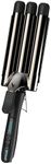 REVAMP Deep Beach Ceramic Waver - Triple 3 Barrel Hair Waver, Professional Wave Curling Iron Infused with Progloss Shine Oils, Fast Heat Mermaid Beach Waves Hair Curler for Short, Medium, Long Hair