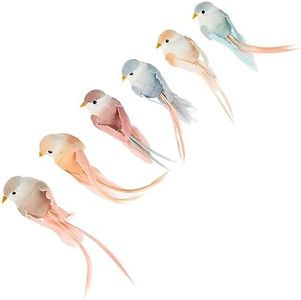 Artemio 13001064 Set 6 Oiseaux de Décoration Pastel 10 cm