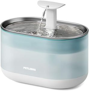PETLIBRO Cat Water Fountain, Ultra-Quiet Cat Water Fountain, Comes with 4 Filters, 73 oz/2.1L BPA-free Cat Fountain, Visible Water Level and Stainless Steel Water Tray Design, Ideal for Cats and Dogs