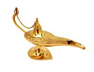 PURPURA Antique Brass Aladdin Chirag Lamp (Color- Gold) (6 INCHES)