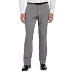 Savane Men's Slim Fit 4-Way Stretch Pant with Active Waistband, Light Grey, 36W x 32L