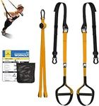 Rhinosport Sling Trainer Set with Door Anchor Adjustable Fitness Home Suspension – Suitable for Travelling and for Training Indoors and Outdoors, Orange