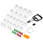 Cupping Therapy Set, WADEO Chinese Massage Cupping Set with 24 Pcs Professional Silicone Cupping Therapy Cups, Acupoint Vacuum Cupping Therapy for Neck, Knee, Pain Relief, Relax Body, Physical Therapy