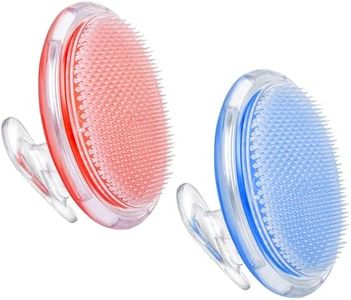 Dylonic Exfoliating Body Scrubber | Exfoliating Brush for Ingrown Hair Treatment | Body Exfoliator | Silicone Body Scrubber for Men & Women | Treat & Prevent Razor Bumps (Blue Orange 2pk)