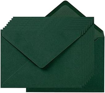 Toperd 100 Pieces A7 Self-Seal Envelopes Colorful 5x7 Envelopes for Greeting Cards, Birthday, Weddings, Baby Shower Invitation Cards (5.24 x 7.24 Inches, Dark Green)