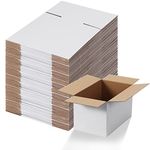 EYMPEU 40 Cardboard Boxes 10x6x6 inch (25.4x15.3x15.3cm) White Shipping Box, Small Packing Boxes