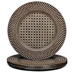 Spsyrine Faux Rattan Rustic Charger