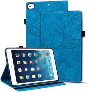 Vaitasy Coque pour iPad Mini 5/4/3/2/1 7.9 Pouces, Fente de Stylo Étui avec Réveil/Veille Auto Housse pour iPad Mini 5/ Mini 4/ Mini 3/ Mini 2/ Mini 1 - Arbre de Vie Bleu