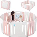 COSTWAY Foldable Baby Playpen, Plas