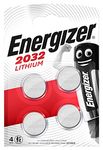 Energizer CR2032 Batteries, Lithium Coin, 4 Pack