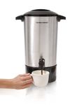 Hamilton Beach 45 Cup Coffee Urn, Easy Dispensing, Twist-Locking Lid, Brushed Aluminum