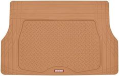 Motor Trend Heavy Duty Utility Cargo Liner Floor Mats for Car Truck SUV, Trimmable to Fit Trunk, All Weather Protection Beige