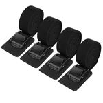 URAQT Adjustable Tie Down Straps, 4 Pack, 2mx25mm Ratchet Tie Down Strap, Heavy Duty Tensioning Belts with Anti-Scratch Pad, Cargo Straps for Motorcycle, Cargo, Trucks, Trailer, Luggage, Black