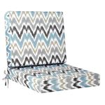 idee-home Deep Seat Patio Cushions 24 x 24 Outdoor Cushions, Waterproof Fade Resistant Patio Furniture Cushions with Removable Cover, Hampton Bay Cushions for Sofa Couch Chair, with Back Cushion