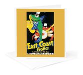 3dRose gc_169823_5 6 x 6-Inch "East Coast Frolics Drier Side Blues Fish Playing A Saxophone" - Greeting Card