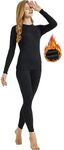 LNFINTDO Womens Thermal Underwear Sets Long Sleeve Fleece Lined Long Johns Tops & Bottoms Ultra Soft Cold Weather Base Layer Black