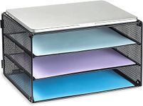 DALTACK 3 Tier Letter Tray Paper Organizer Mesh Metal Desk File Organizer for Home & Office, Black