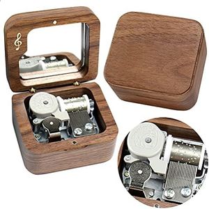Sinzio Carillon in Legno Retro con spechio Wind Up Music Box per Amici，sposi（connescione Arcobaleno）