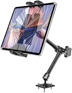 woleyi Drill Base Tablet Mount for Truck - [Metal Long Arm] Heavy Duty Truck Tablet Holder Dashboard Car Mount for Commercial Vehicles, Semi Trucks, for 4.7-13" iPad Pro, Air, Mini, Galaxy Tab, Z Fold