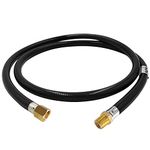 MCAMPAS 1/4 Inch NPT Propane Appliance Extension 5 Feet High-Pressure Hose for Gas Grills, Turkey Fryers, Fire Pit, Mr Heater.RV Equipment Etc- 1/4" Male NPT x 1/4" Female NPT