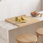 Nisorpa Wooden Pastry Board with Measurements - Rubber Wood, 61x51x3.82cm, Double Sided Counter Edge Chopping Board, Large Cutting Board with Lip for Kitchen