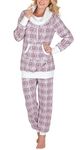 PajamaGram Soft Fleece Pajamas Women - Pajamas for Women, Pink, XL, 16