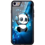 MAYCARI Sublimation Cute Panda Case for iPhone 7/8/SE 2020, Aluminum Plate Back Case with Soft TPU Bumper Cartoon Animal Phone Case Cover for iPhone 7/8/SE 2020