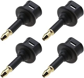 EMSea 4PCS 3.5mm Mini Toslink Adapter Digital Fiber Optic Toslink to 3.5mm Jack Female to 3.5 Mm Mini Male Optical Audio Connector Adapter for Audio