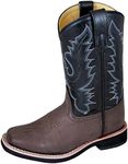 Smoky Mountain Boys Brown/Black Tyler Square Toe Western Cowboy Boots,Brown/Black,12