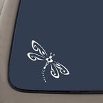 NI152 Dragonfly - Die Cut Vinyl Window Decal/Sticker for Car/Truck 5"x5" | Premium Quality White Vinyl