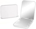 Kintion Pocket Mirror, 1X/3X Magnification LED Compact Travel Makeup Mirror with Light for Purse, 2-Sided, Portable, Folding, Handheld, Small Lighted Mirror for Gift, White