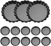 Anlayliay 13 Pcs Egg Tart Molds, 3inch Mini Tart Pans Removable Bottom, Cupcake Cake Muffin Mold Tin Pan Baking Tool