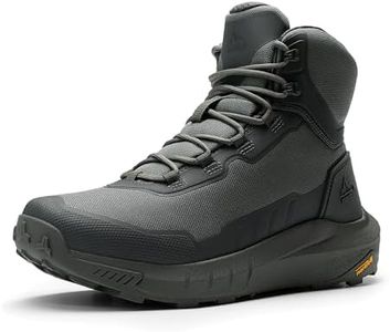 NORTIV 8 Men's Tactical Hiking Boot Lightweight Cushion Sole Boots for Work All Day Side Zipper Motorcycle Combat Military Boot Arch Support 8 Inches Terrascope,Size 8,Grey,NMUMMT2503