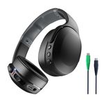 Skullcandy Crusher Evo Over-Ear Wireless Headphones with Sensory Bass, 40 Hr Battery, Microphone, Works with iPhone Android and Bluetooth Devices - True Black