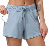 Dragon Fit Workout Lounge Shorts for Women Hiking Active Running Yoga Shorts Comfy Casual Shorts with Pocket (Small, Demin Blue, s)