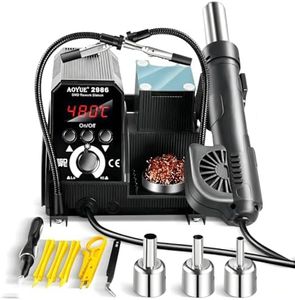 Aoyue 2986 Hot Air Rework Station 500W Heat gun with 2 Helping Hands, Hot Air Gun with Digital Temperature, For Repairs and DIY Projects, Electronic Repairing