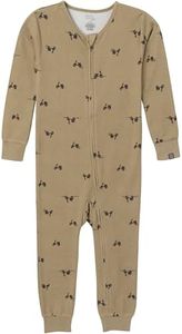 Modern Moments by Gerber Unisex Baby Hacci Footless Pajamas, Olive Scooters, 3-6 Months