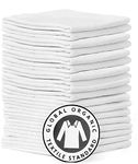 Madras Collections 16 Pack Size 13x13 Flour Sack Dish Towels, Certified Organic Cotton, Flour Sack Towels, Highly Absorbent, Kitchen Dish Towels, (13x13, White)