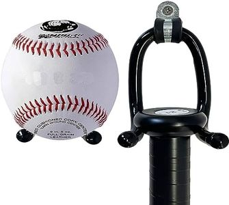 Pmsanzay 2 Pack Metal Baseball Bat and Ball Holder, Wall Mount, Vertical Display Stand,Ball Storage Rack,Softball Brackets for Sports Memorabilia Black,(No