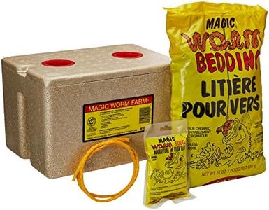 Magic Bait 1000 Worm Farm with Bedding and Food Storage Box, Yellow